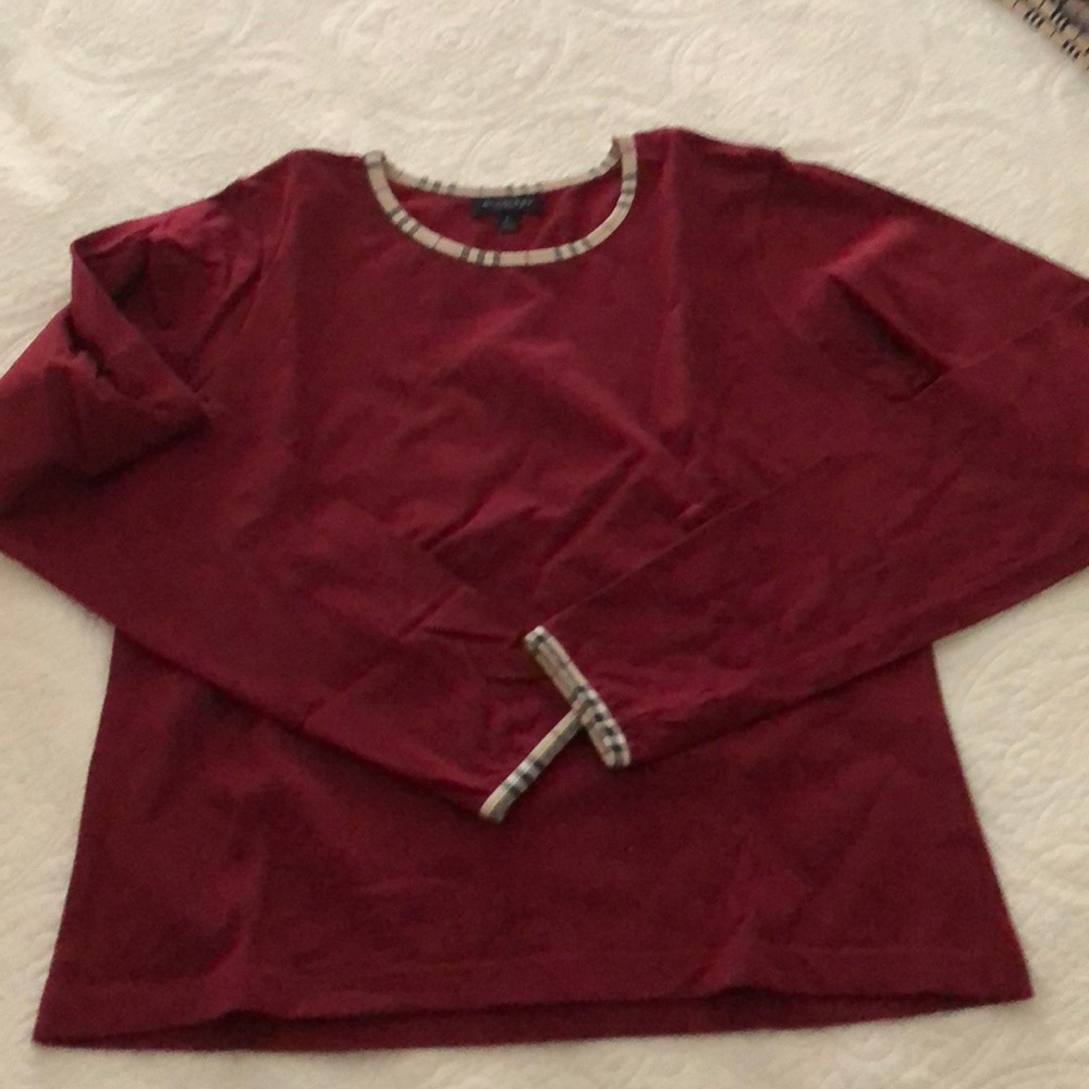 Burberry Red Long Sleeve Top